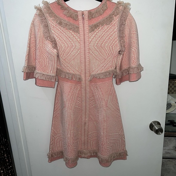 Authentic Herve Leger Tweed with fringe mini dress - Picture 3 of 4